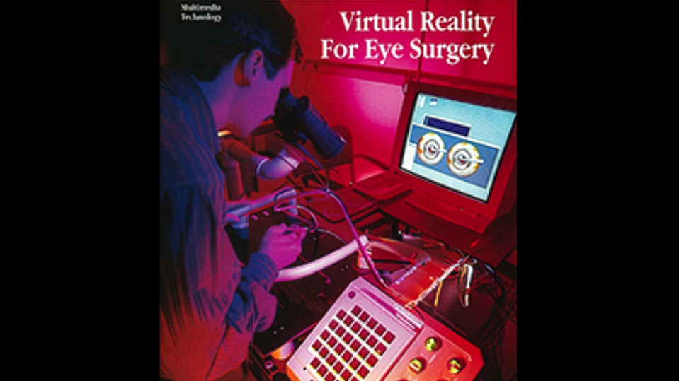Magazine cover showing Mike Sinclair using VR eye system