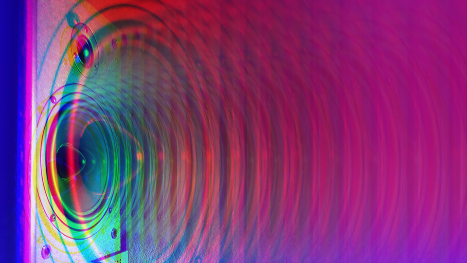 Speaker showing sound waves